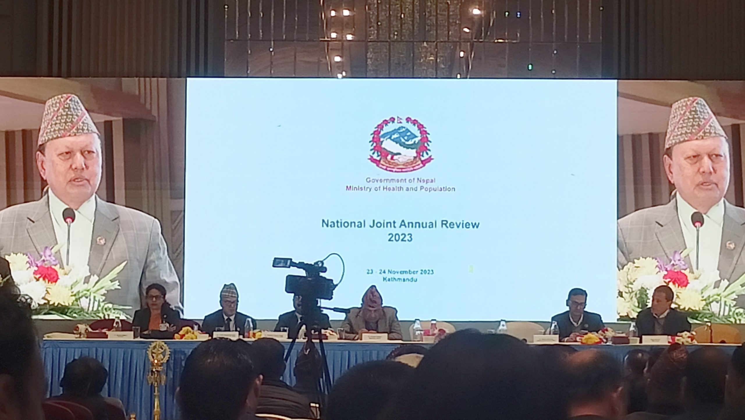 Rt. Honourable Mr. Mohan Bahadur Basnet, Minister (Health & Pop.) at National Joint Annual Review 2023